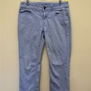 Chicos Platinum Womens 00 Light Blue Crop Jeans Stretch Straight